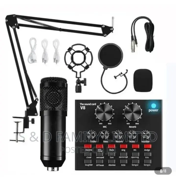 BM 800 Microphone With V8 Soundcard Studio Recording