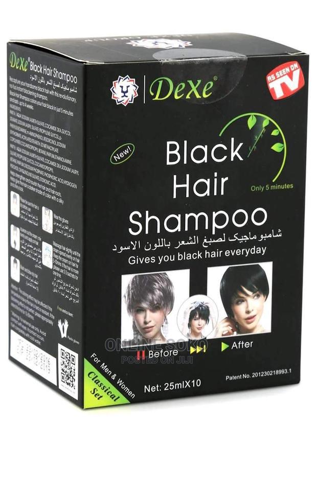 Black Hair Colour Shampoo, 1 Box (25ml X 10 Sachets)