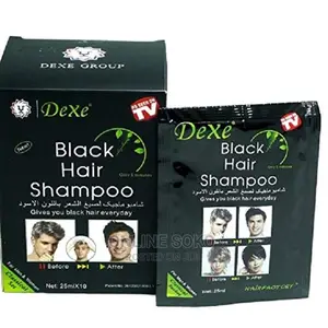Black Hair Colour Shampoo, 1 Box (25ml X 10 Sachets)