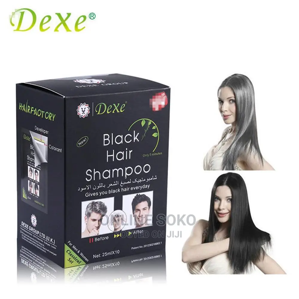 Black Hair Colour Shampoo, 1 Box (25ml X 10 Sachets)