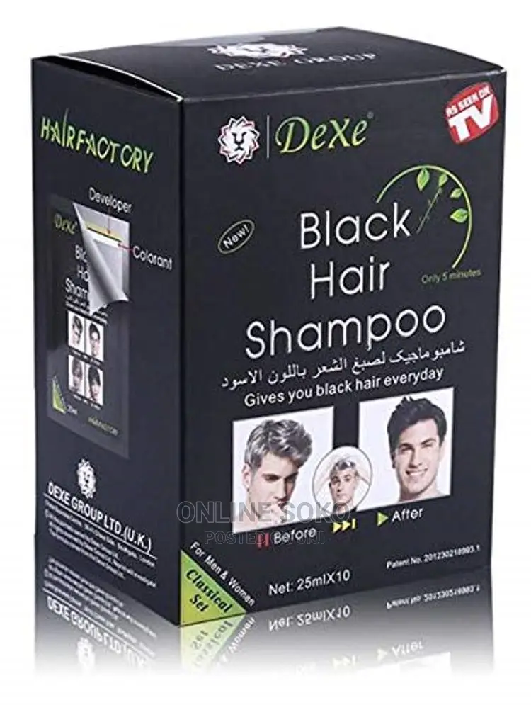 Black Hair Colour Shampoo, 1 Box (25ml X 10 Sachets)
