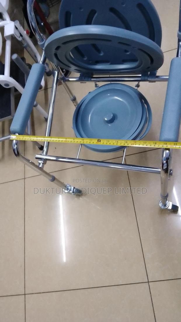 Foldable Portable Toilet Commode With Wheels - thumbnail 3