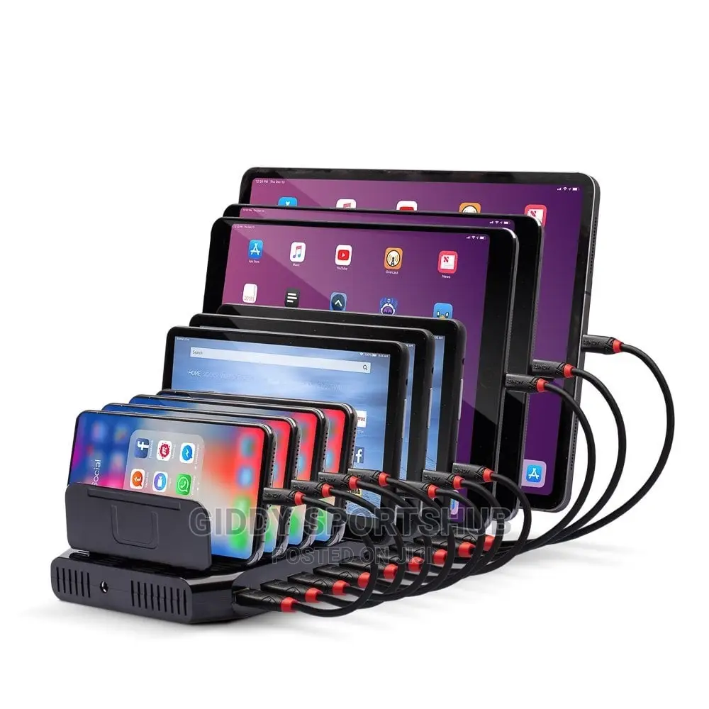 10 Port USB Charging Station With Adjustable Storage, 12va