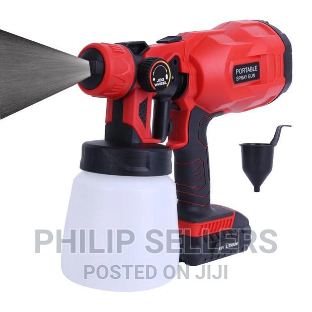Cordless Electric Spray Gun Paint Sprayer Tool, W/ Battery, - thumbnail 2