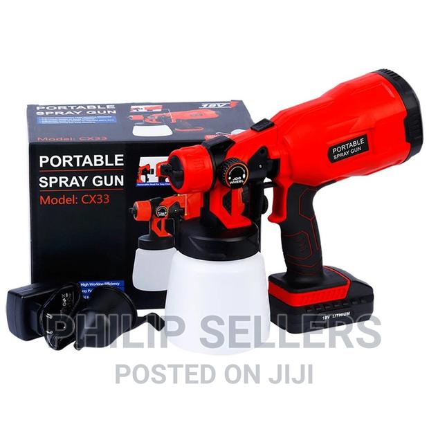 Cordless Electric Spray Gun Paint Sprayer Tool, W/ Battery,