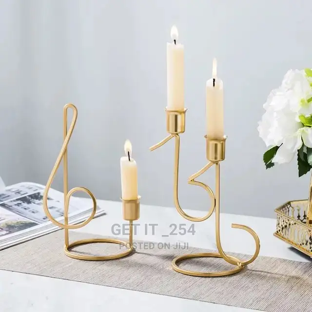 Musical Note Metallic Candle Holder