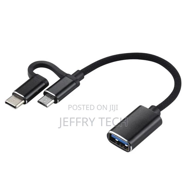 USB 3.0 Female to Micro USB + USB-C / Type-C Male Charging + - main view
