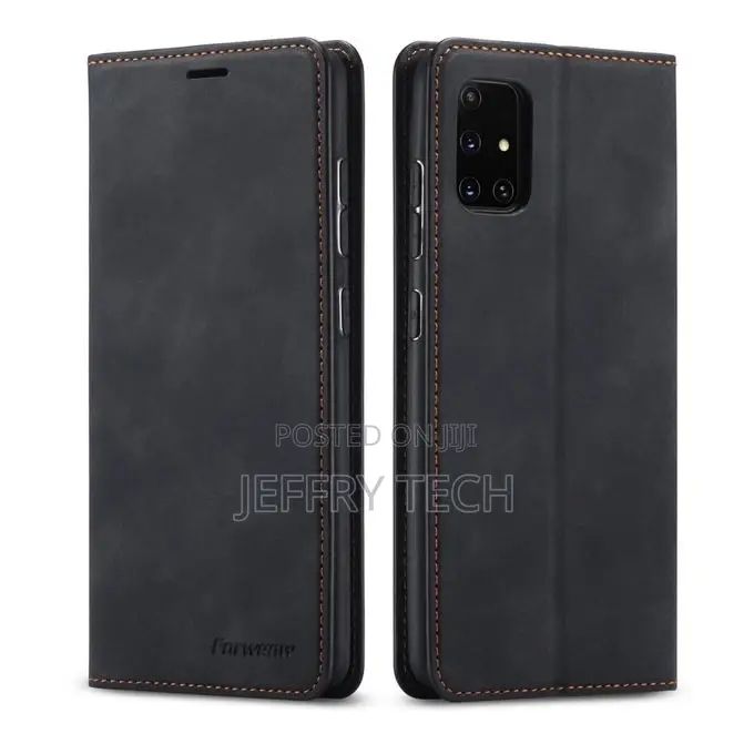 For Samsung Galaxy A31 Leather Flip Case (Black)