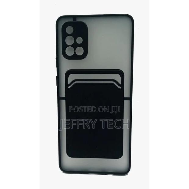 Shockproof Card Holder Matte Case for Samsung Galaxy A71 4G - thumbnail 3
