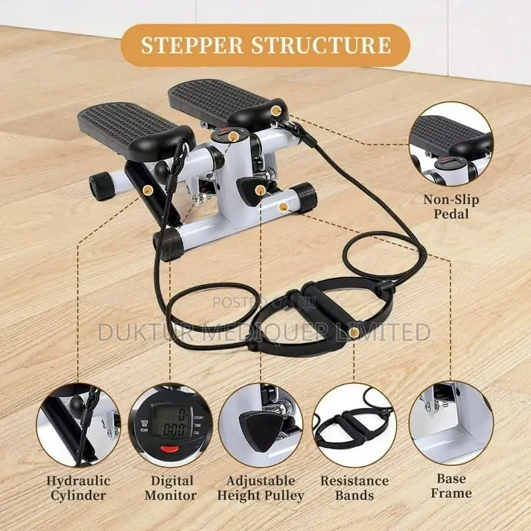 Mini Stepper With Resistance Band, Stair Stepping Fitness