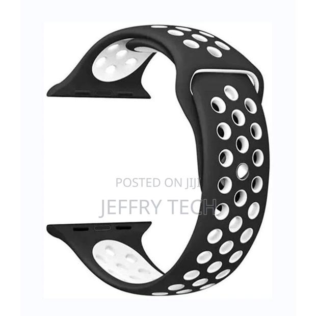 Black/White Sport Silicone Watch Band for Smart Watch 42mm B