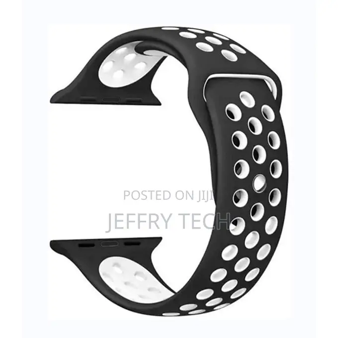 Black/White Sport Silicone Watch Band for Smart Watch 42mm B