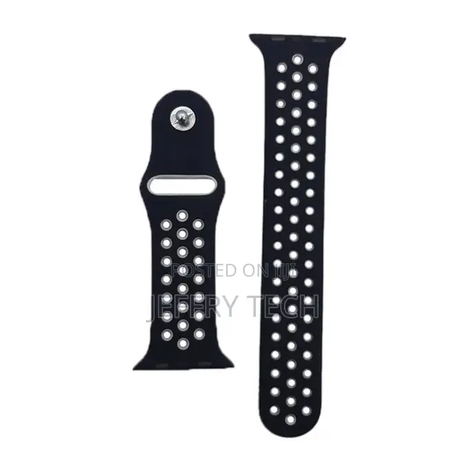 Black/White Sport Silicone Watch Band for Smart Watch 42mm B