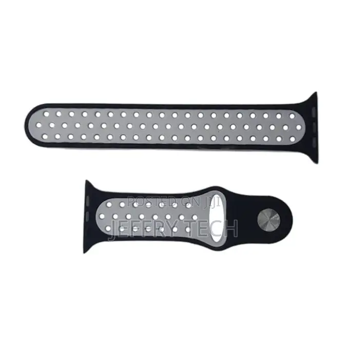 Black/White Sport Silicone Watch Band for Smart Watch 42mm B