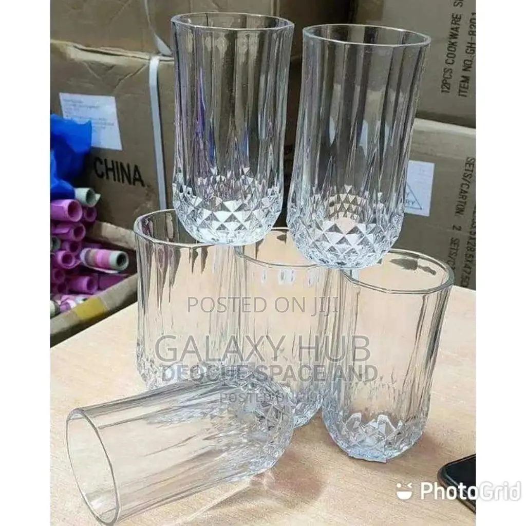 Set of 6 Long Diamond Glasses