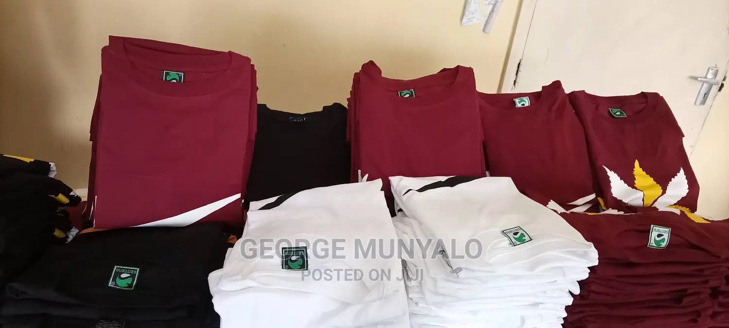 White and Maroon Plain T-Shirts