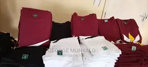 White and Maroon Plain T-Shirts