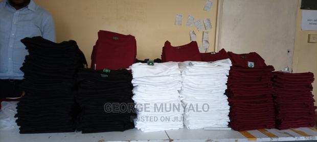 White and Maroon Plain T-Shirts - main view