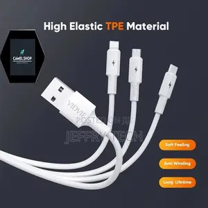 Vidvie 3 in 1 Multi Charging Cable,Ultra-Flexible, Fast Char