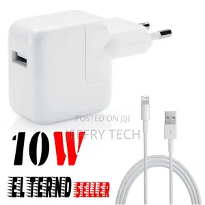 Charger 10W + Cable From (USB) to (iPhone) - For iPad, Iphon
