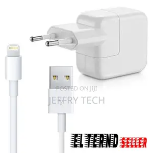 Charger 10W + Cable From (USB) to (iPhone) - For iPad, Iphon