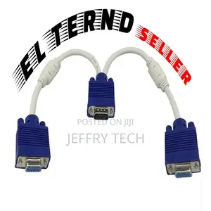 VGA Female to 2 VGA Male Adapter Cable to Operate Two Monito