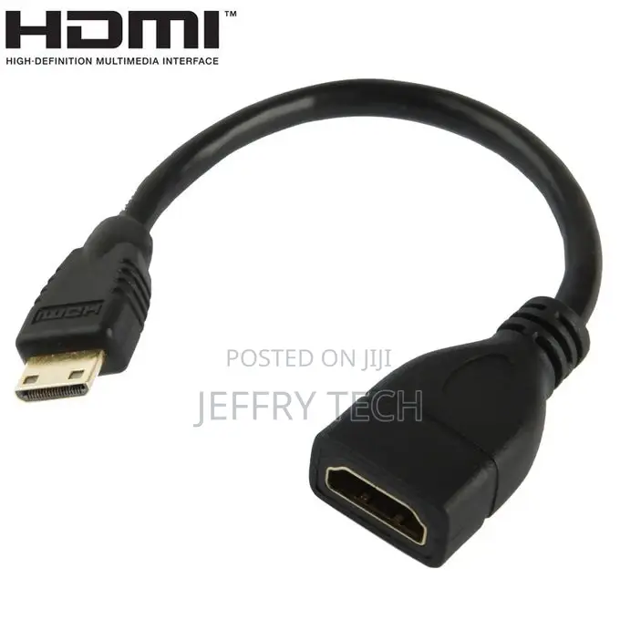 17cm Gold Plated Mini HDMI Male to HDMI 19 Pin Female Cable