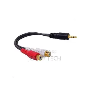 3.5mm Stereo Audio Male Jack to 2 RCA Female Plug Adapter H