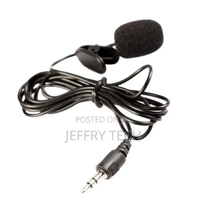 3.5mm Lapel Clip-on Handsfree Wired Microphone-Black