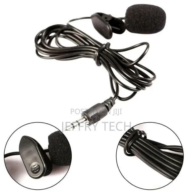 3.5mm Lapel Clip-on Handsfree Wired Microphone-Black