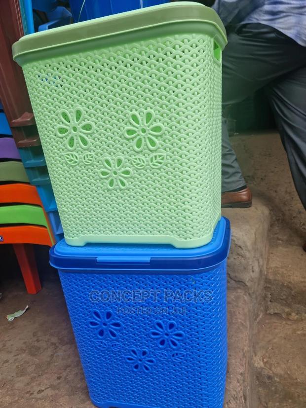 Zena Laundry Basket. 56cm H X 44cm W X 35cm D - thumbnail 2