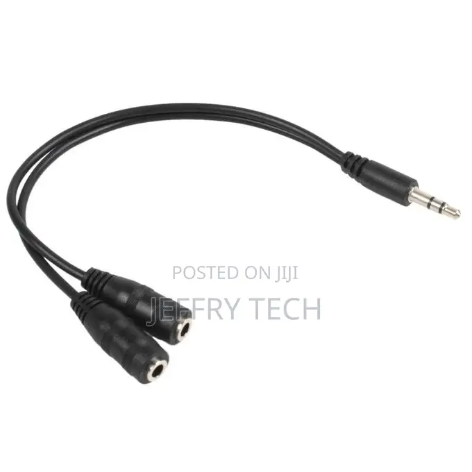 23 Cm 3.5 Mm Dual Connector Plug Male - Female Adapter Jack