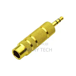 Golden 6.5mm Stereo Socket to 3.5mm Stereo Jack Adaptor
