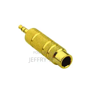 Golden 6.5mm Stereo Socket to 3.5mm Stereo Jack Adaptor