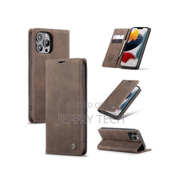 iPhone 13 Pro Max Flip Wallet Protection Leather Case Cover - main view