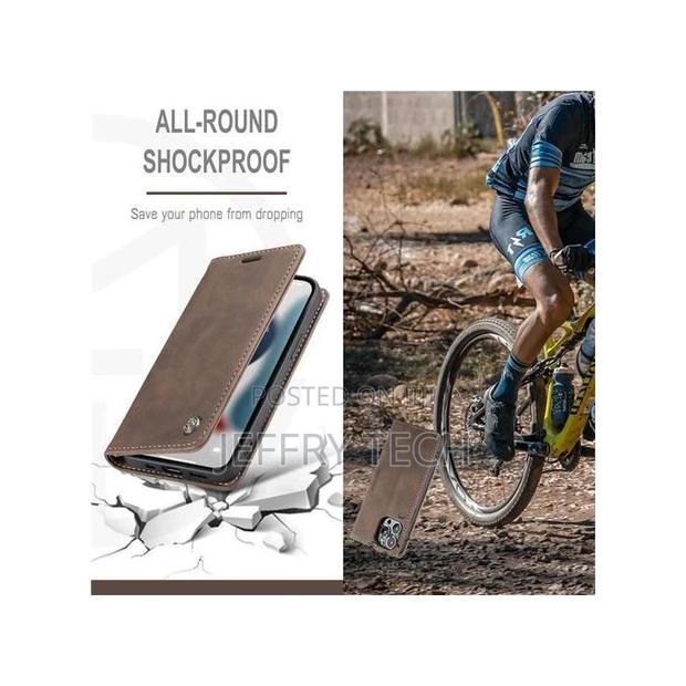 iPhone 13 Pro Max Flip Wallet Protection Leather Case Cover - thumbnail 4