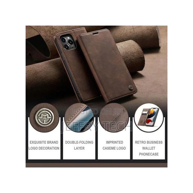 iPhone 13 Pro Max Flip Wallet Protection Leather Case Cover - thumbnail 5