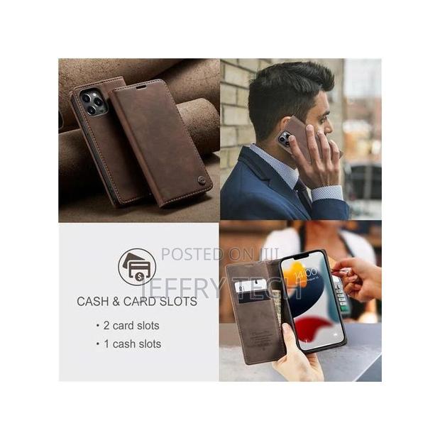 iPhone 13 Pro Max Flip Wallet Protection Leather Case Cover - thumbnail 6