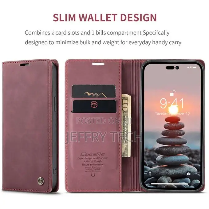 iPhone 14 Pro Max Flip Case Wallet Protection Leather Cover