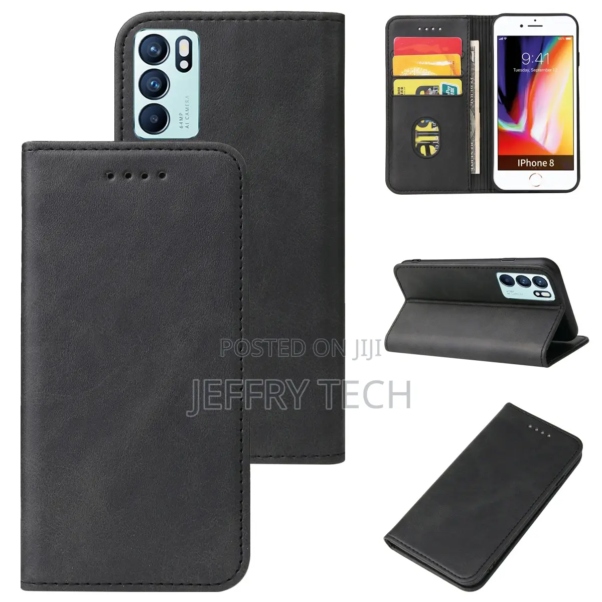 Luxury Leather Card Groove Phone Case for Oppo Reno 7