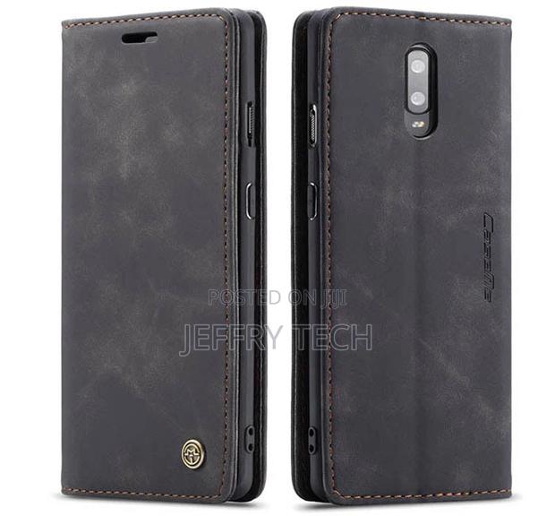 Oneplus 7 Wallet Kickstand Magnetic Flip Case Black - main view
