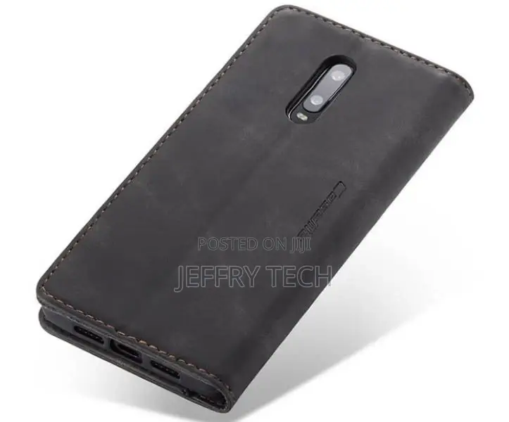 Oneplus 7 Wallet Kickstand Magnetic Flip Case Black