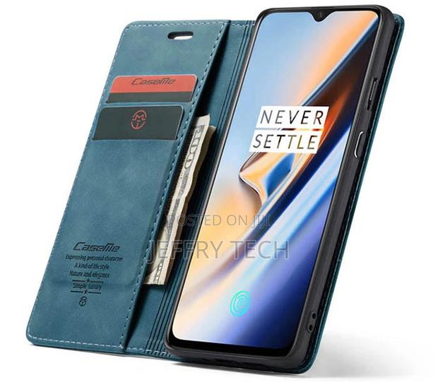 Oneplus 7 Wallet Kickstand Magnetic Flip Case Blue - main view