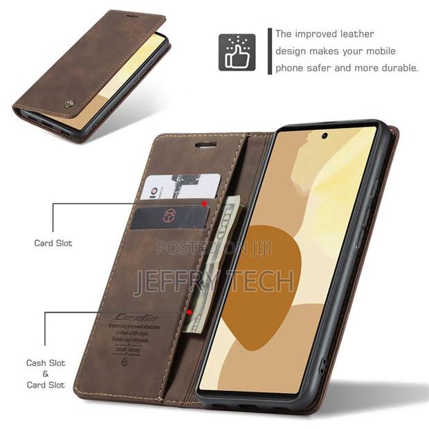 Caseme Google Pixel 6 Pro Wallet Magnetic Case Coffee - thumbnail 3