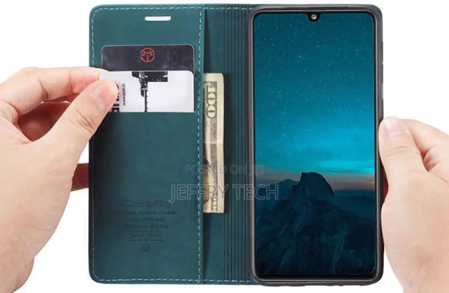 Vintage Leather Flip Case for Samsung Galaxy A31 Blue