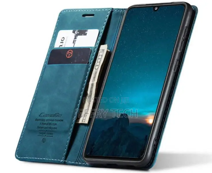 Vintage Leather Flip Case for Samsung Galaxy A31 Blue