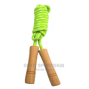 Wooden Handle Jump Rope With Braided Rope -10ft 10 Ft