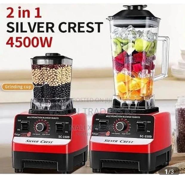 2 in 1 Silver Crest Commercial Blender 4500W - main view