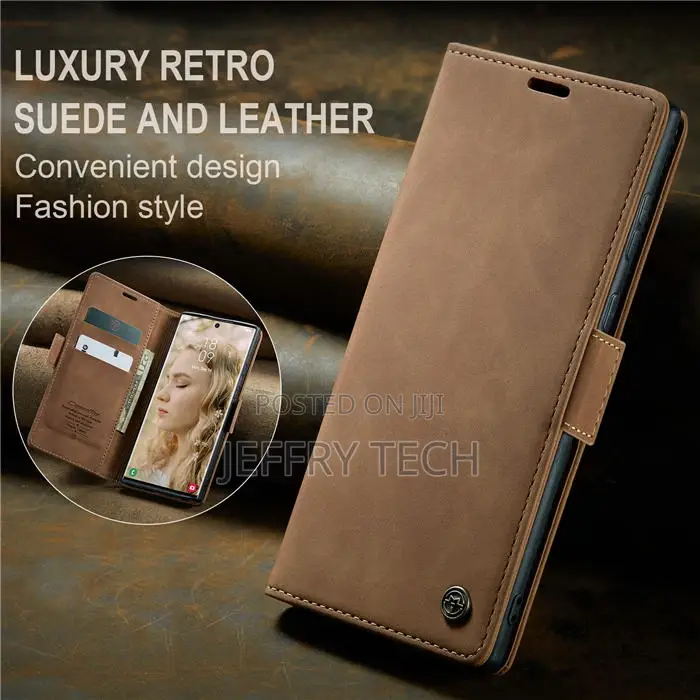 Caseme Samsung Galaxy S23 Ultra Wallet Retro Leather Case Br