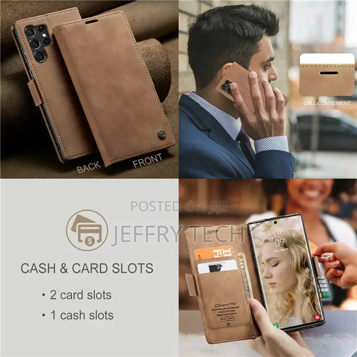 Caseme Samsung Galaxy S23 Ultra Wallet Retro Leather Case Br